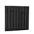 Naaldhout geschaafd plankenscherm 19-planks 15 mm, 180 x 180 cm, recht, geïmpregneerd en zwart gedompeld.